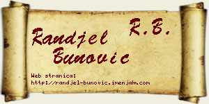 Ranđel Bunović vizit kartica